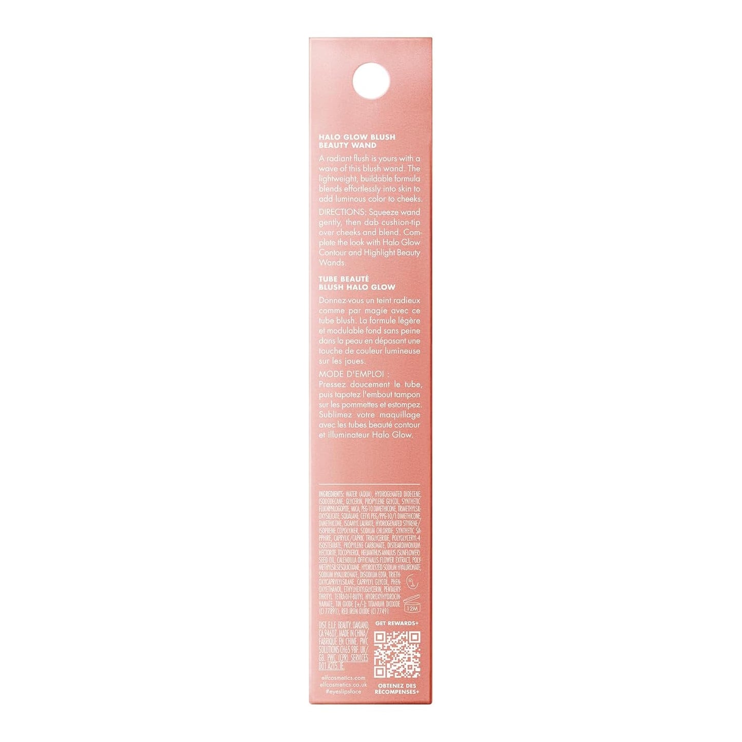 e l f Halo Glow Blush Beauty Wand Liquid Radiant Blush with Squalane Cushion Tip Cream Blush For Luminous Buildable Color Vegan Cruelty Free Cheek Makeup Candlelit