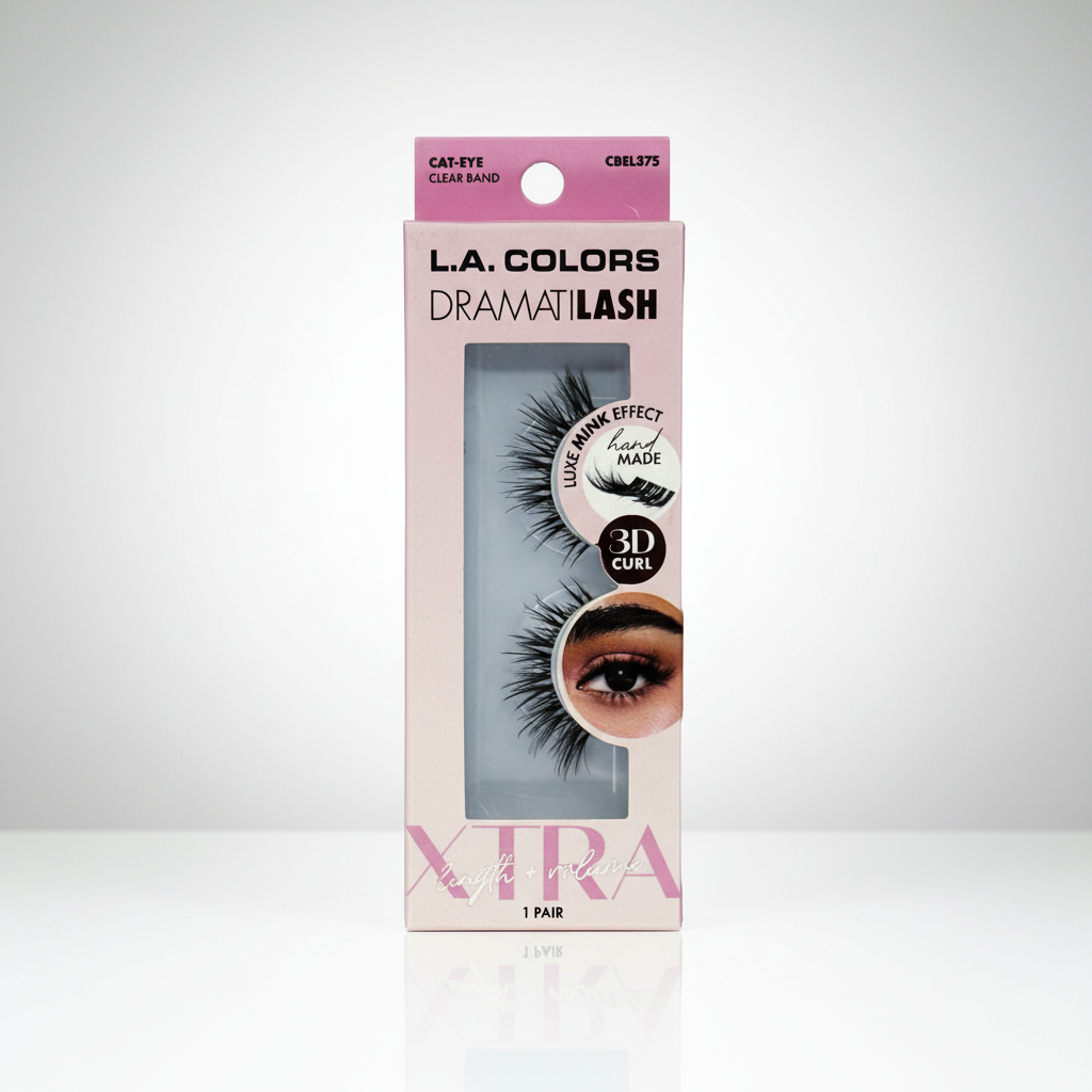 L.A. Colors DramatiLash Xtra Cat-Eye False Eyelashes Luxe Mink Effect CBEL375