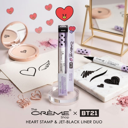 The Crème Shop BT21 Tata Heart Stamp & Jet Black Eyeliner Duo Limited Edition