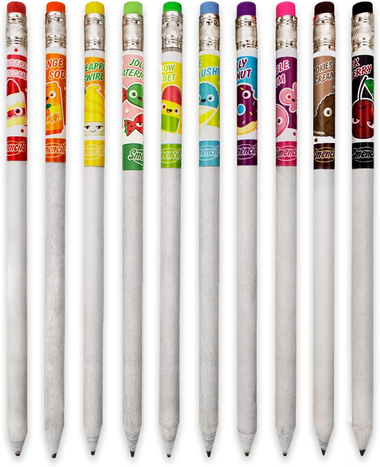 5 Pack Assorted Scented Smencils Graphite Pencils HB #2 Recycled Newspape