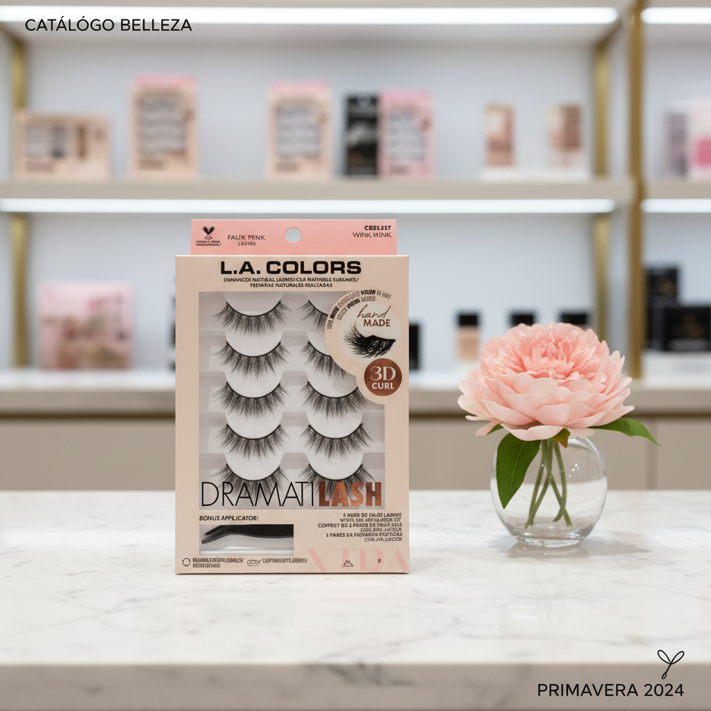 L.A. Colors DramatiLash Faux Mink Lashes 5 Pairs Wink Wink CBEL537 3D Curl