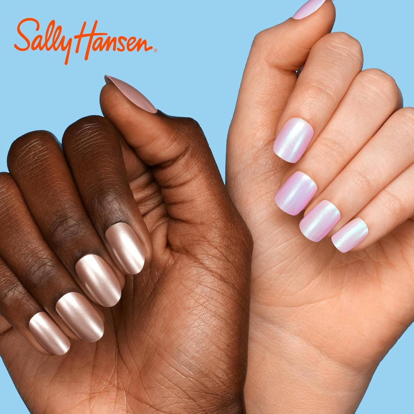 2pk Sally Hansen Salon Effects Perfect Manicure Oval Press On Out Of This Pearl