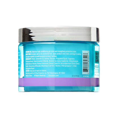 Kiss Colors & Care Braiding Hair Styling Gel, Level 7 Maximum Hold for Textured