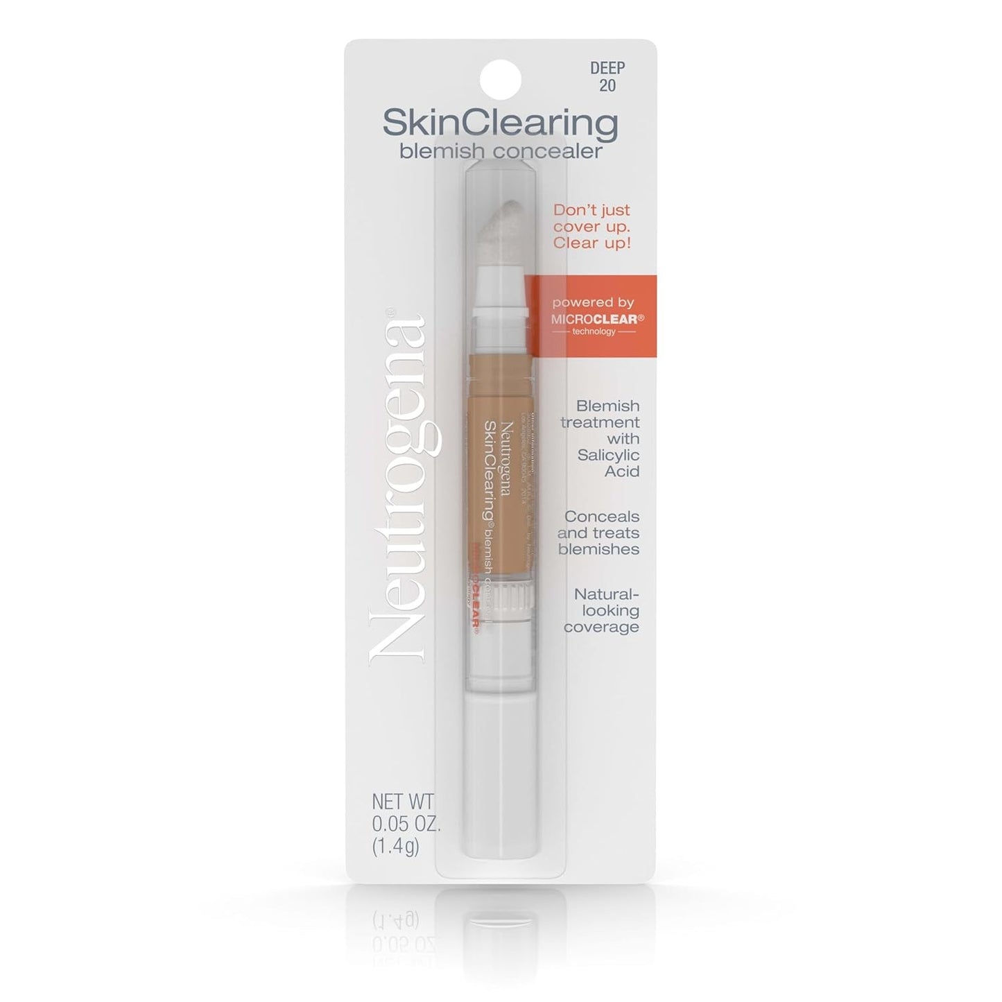 Neutrogena SkinClearing Blemish Concealer Face Makeup, Deep 20, 0.05 Oz