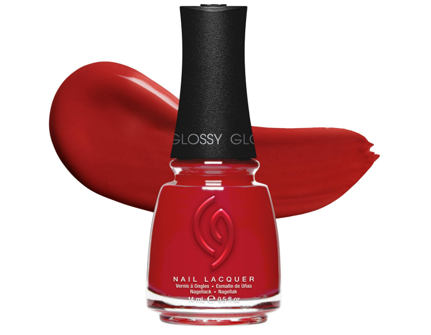 China Glaze CG Nail Lacquer Cozy Crimson – Cherry Red Nail Polish Quick Dry, Chi