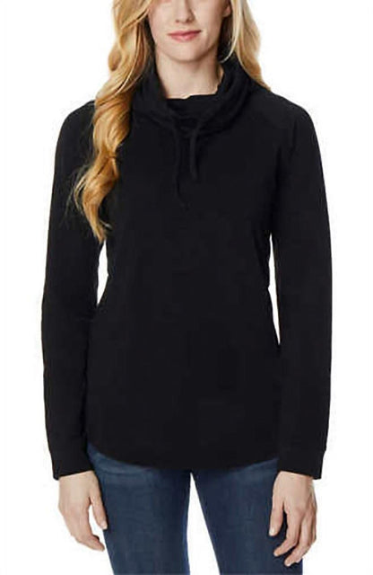 Women's 32 Degrees Heat Funnel Neck Long Sleeve Top Pullover , Black ,Small