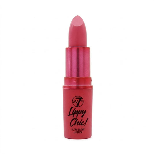 W7 Lippy Chic Ultra Creme Lipstick Back Chat Long Lasting Pink Satin Lip Makeup