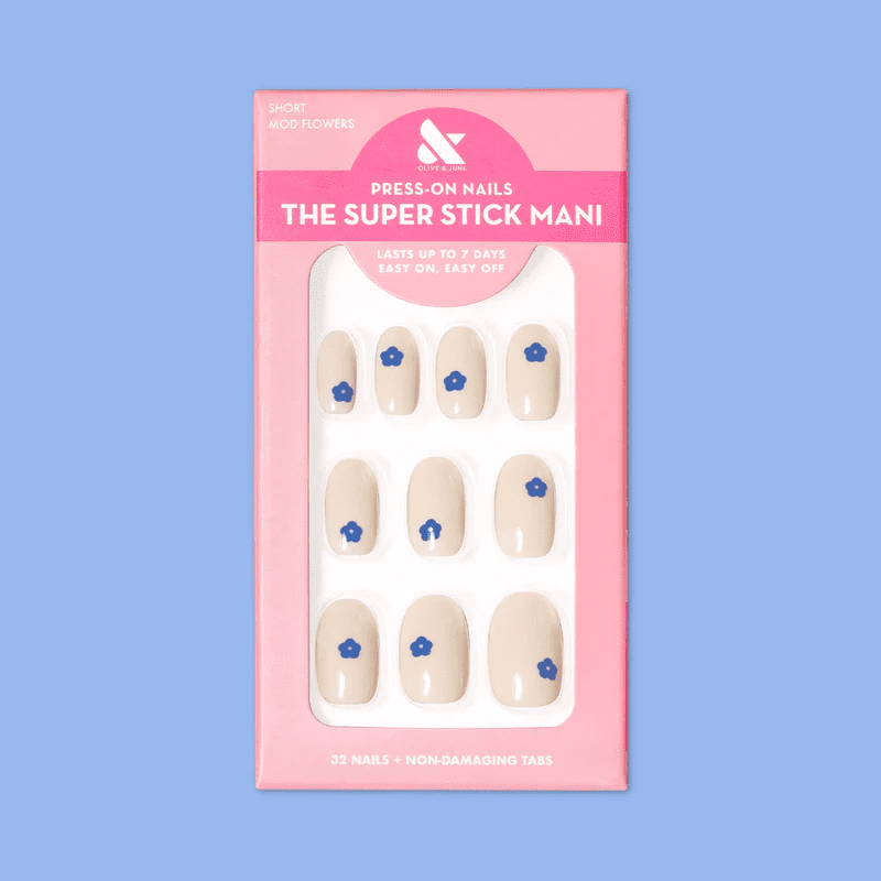 Olive And June Press On Nails Mod Flowers Tab Press-Ons Short | Mood Flowers