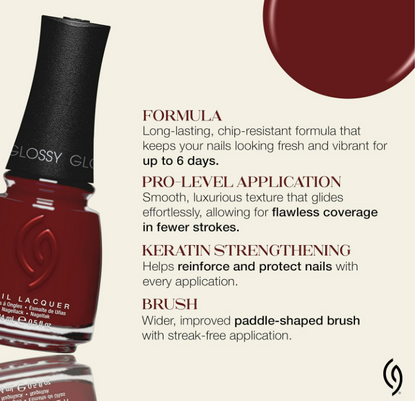 China Glaze CG Nail Lacquer Moonlit Merlot – Deep Berry Red, Quick Dry 0.5 fl oz