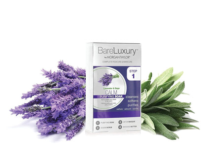 2 Pack Morgan Taylor BareLuxury 4-Step Pedicure Manicure Kit Lavender Sage Calm