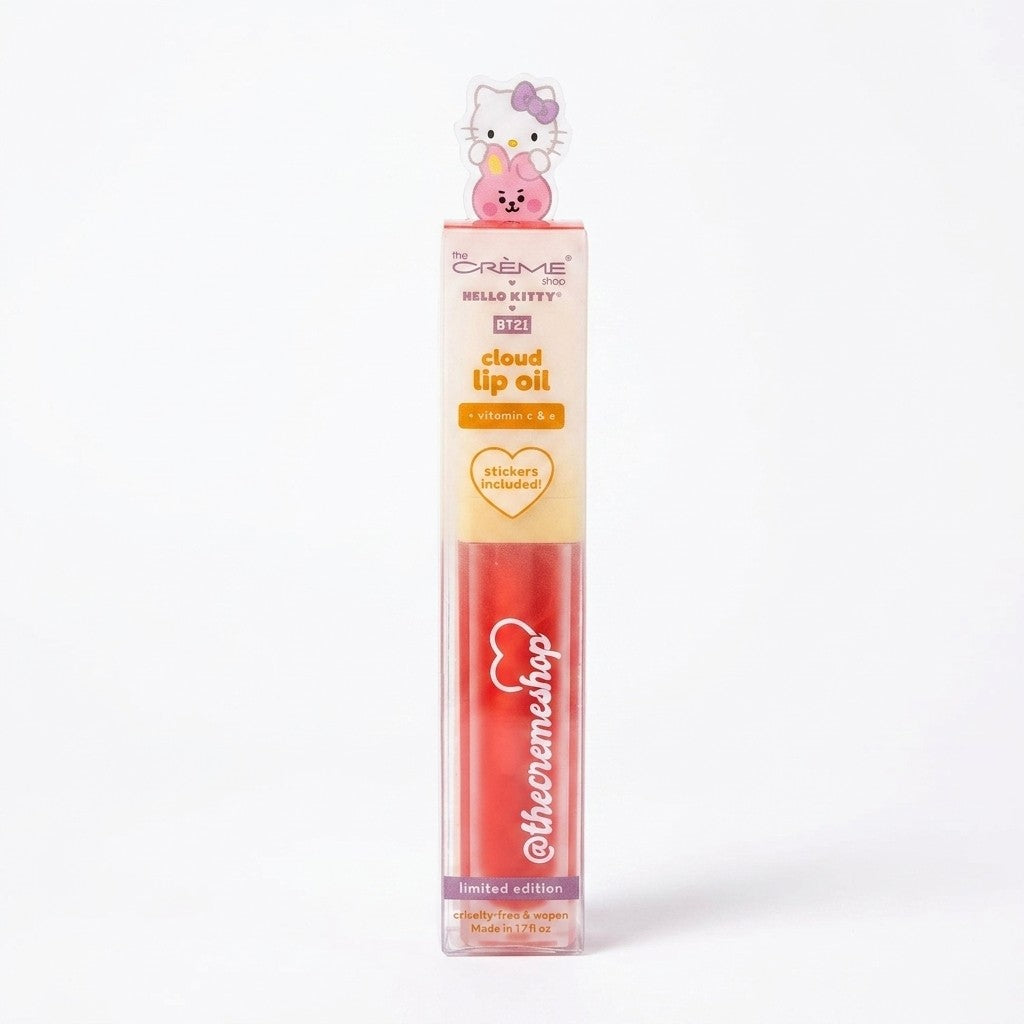 The Creme Shop x Hello Kitty x BT21 Cloud Lip Oil Dreamy Coral Limited Edition