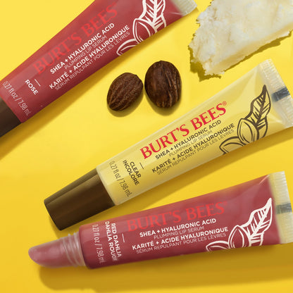 Burt's Bees Shea + Hyaluronic Acid Rose Plumping Lip Serum, Natural Origin Lip