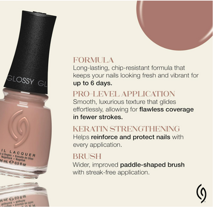 China Glaze CG Nail Lacquer Bare Attack Dark Nude Nail Polish Quick Dry Chip Resistant Glossy Finish for Salon DIY Manicure 0 5 fl oz