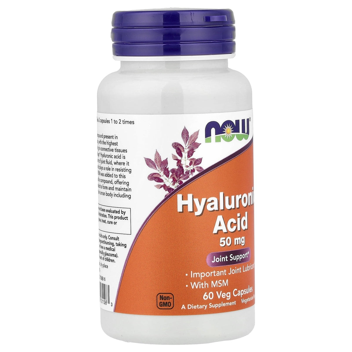 NOW Foods Hyaluronic Acid, 50 mg, 60 Veg Capsules