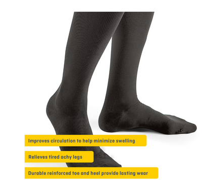 FUTURO Dress Socks for Men, Large, Black, Firm (20-30 mm/Hg)