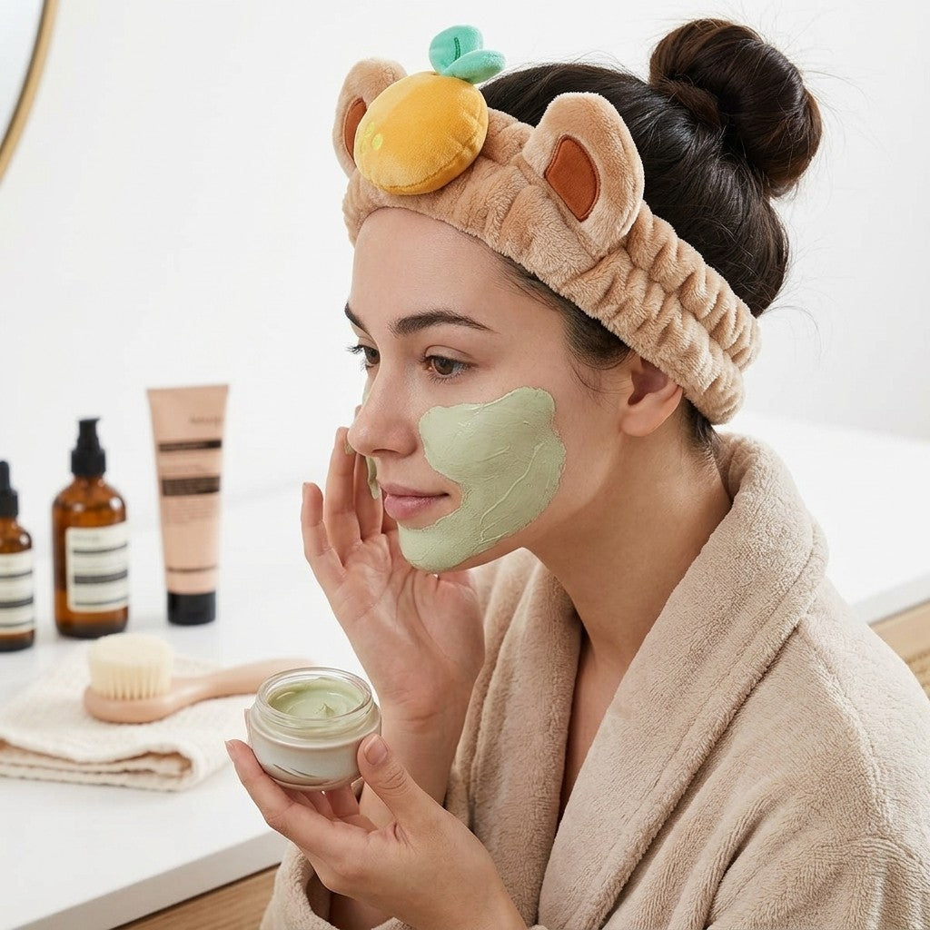 The Crme Shop 3D Teddy Headband for Washing Face, Skincare, Women (Capybara)
