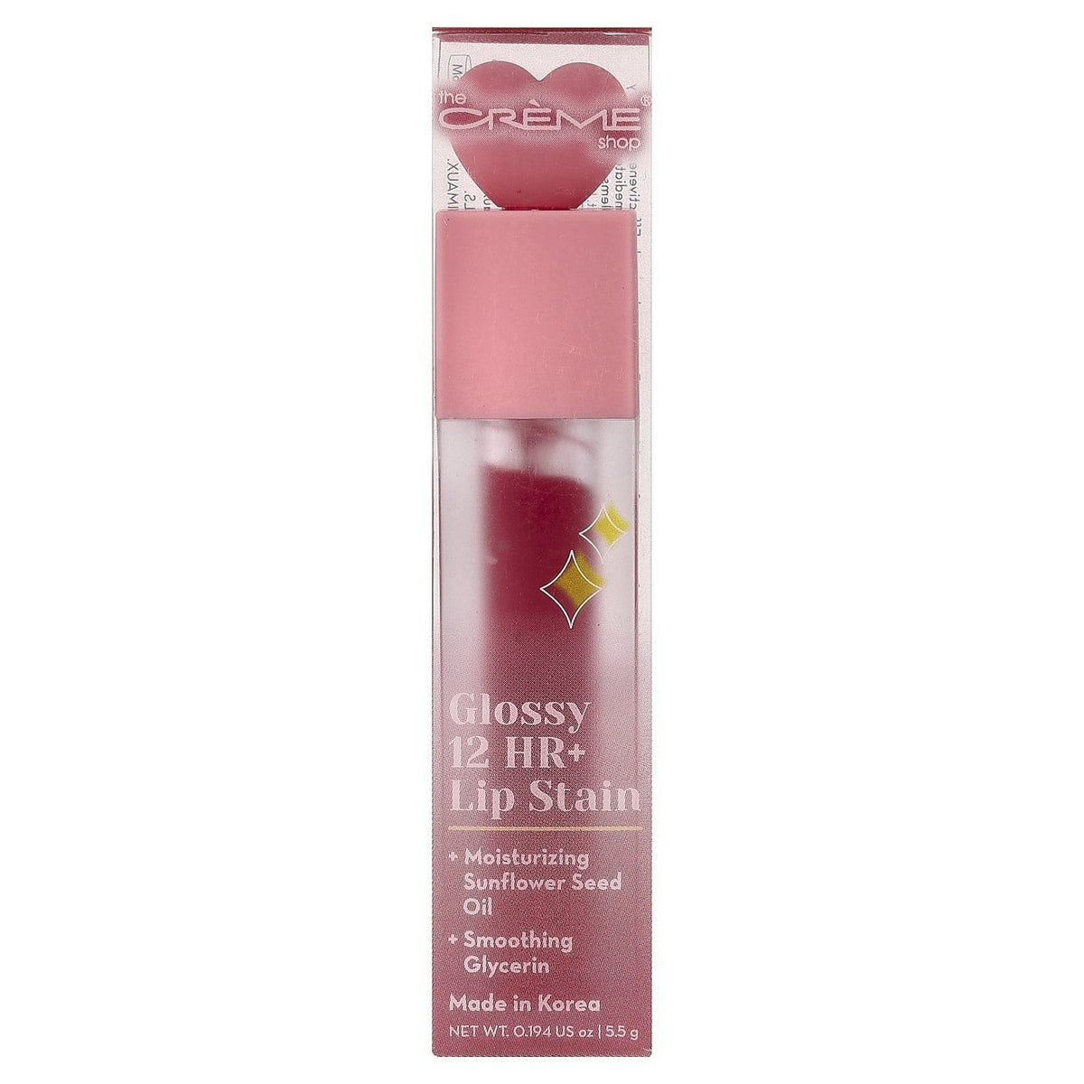 The Creme Shop Glossy 12 HR + Lip Stain, Wine & Dine, 0.194 oz (5.5 g)