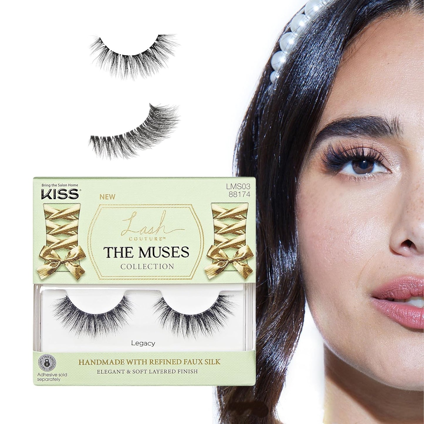 Kiss The Muses, False Eyelashes, 'Legacy', 12mm, Includes 1 Pair, Easy to Apply, Reusable Lash Clusters