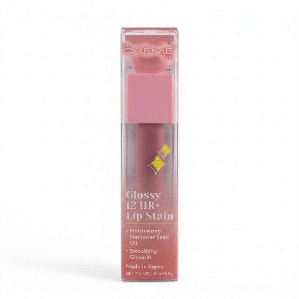 Crème Shop Ultra Moisturizing 12HR Long Lasting Glossy Lip Stain Sunflower Seed Oil Glycerin Infused for Soft Hydrated Lips NEW FLAME