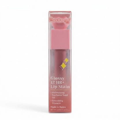 Crème Shop Ultra Moisturizing 12HR Long Lasting Glossy Lip Stain Sunflower Seed Oil Glycerin Infused for Soft Hydrated Lips NEW FLAME