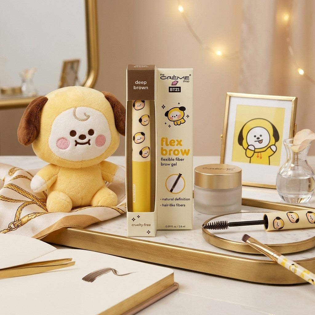 The Creme Shop BT21 Chimmy Flex Brow Flexible Fiber Brow Gel Deep Brown 0.09 oz