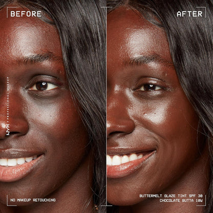 2 Pack NYX Buttermelt Glaze Soft Glow Skin Tint SPF 30 10 Chocolate Butta