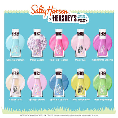 Sally Hansen Insta-Dri Hershey's Cookies 'n' Creme Eggs Nail Polish | Quick Dry, Long Lasting, Streak-Free Shine | Opaque, Glossy | 784 Tulip Temptation | Soft Green Yellow Nail Color