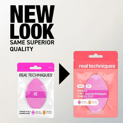 Real Techniques Miracle 2-In-1 Powder Puff, 1 Count