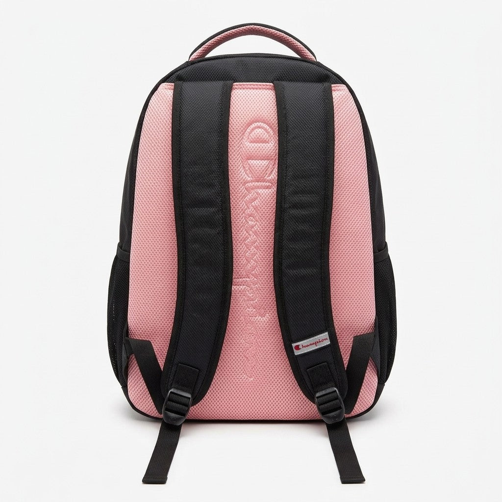 Champion Center Backpack Black Pink School Travel Bag Laptop Sleeve 18 Inch Padd