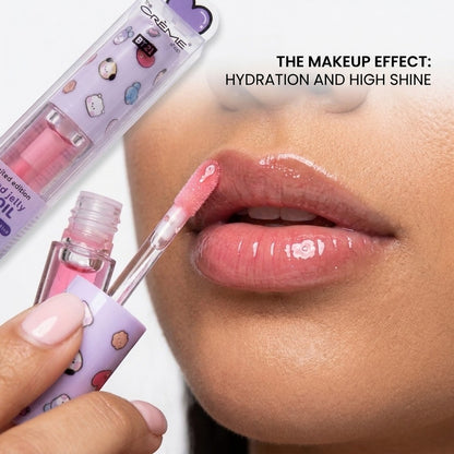 The Crème Shop BT21 Tinted Jelly Lip Oil Crystal Rose Jojoba Moisturizing 3.5g