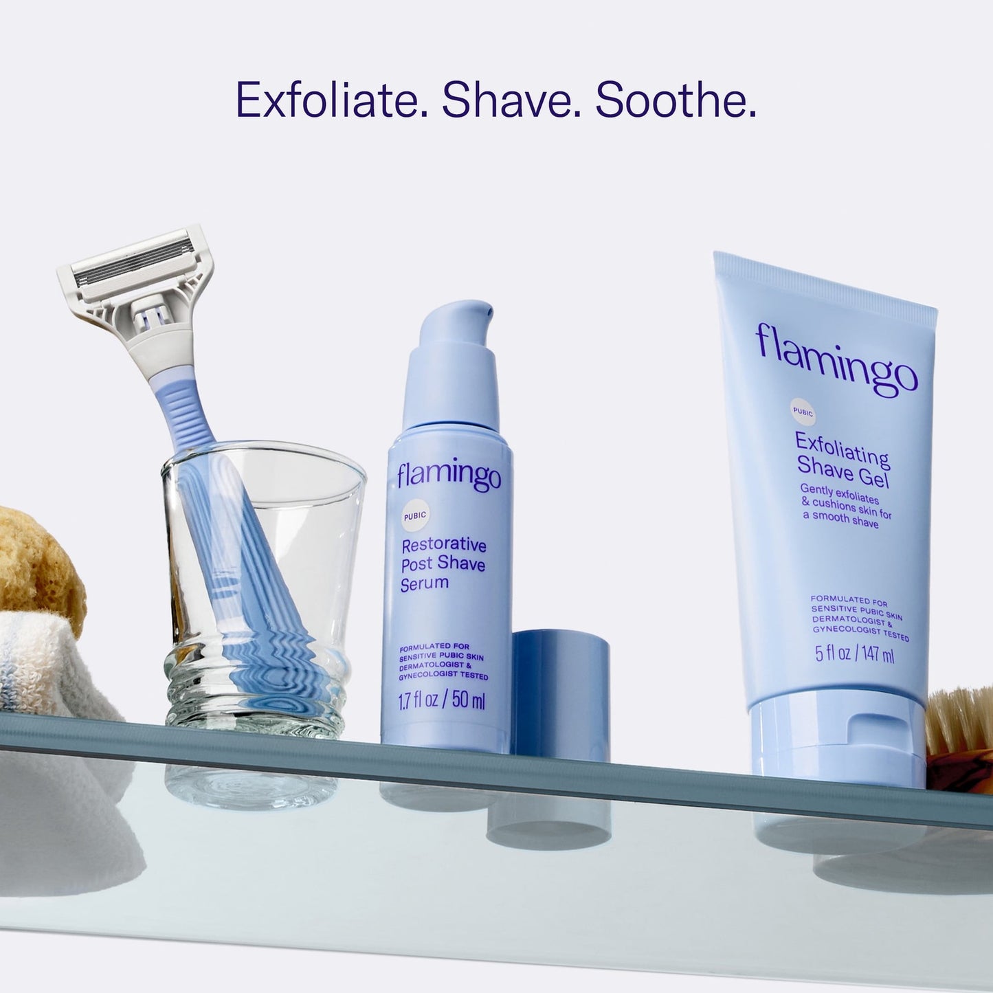 Flamingo Pubic Exfoliating Shave Gel for Women, 5 fl oz