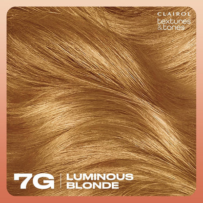 Clairol Textures & Tones Permanent Hair Dye, 7G Luminous Blonde | Pack of 1