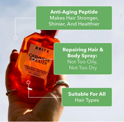 Brite Hair & Body Fragrance with Repairing Anti-Aging Peptides, Cashmere Sweater, 3.38 fl oz