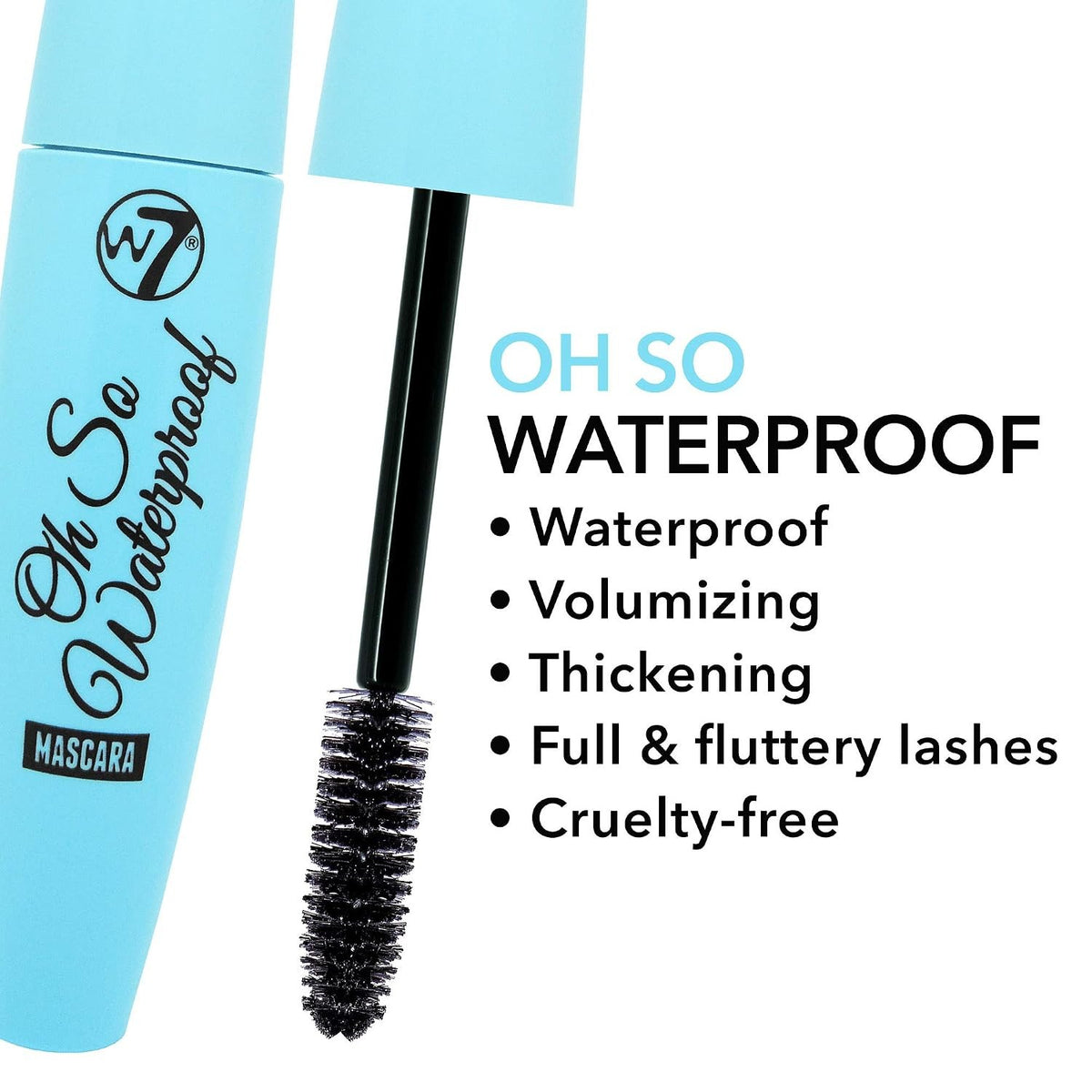 W7 Oh So Waterproof Blackest Black Mascara, 0.503 Ounce