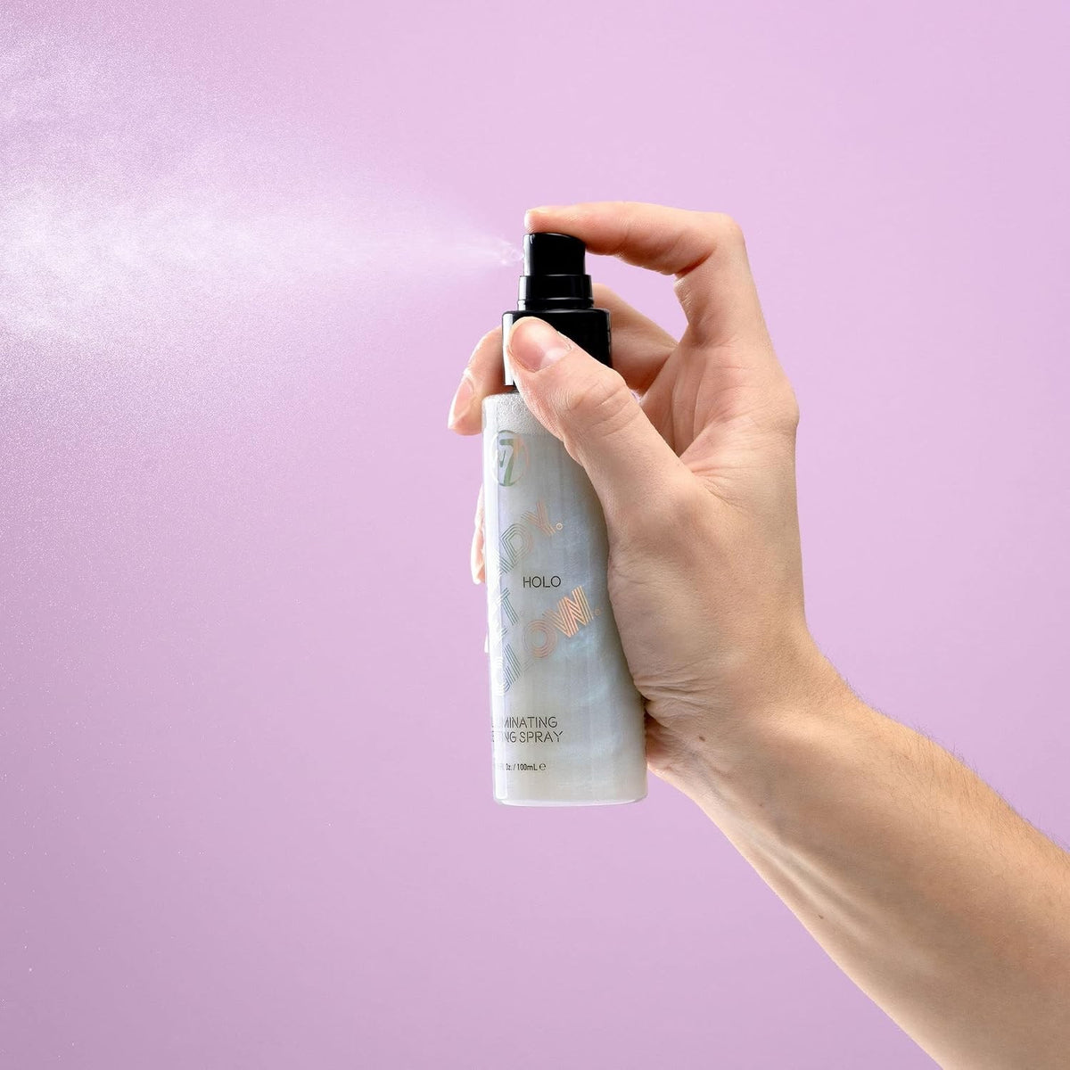 W7 Ready Set Glow Makeup Setting Spray - Shimmer Finish - Long-Lasting, HOLO