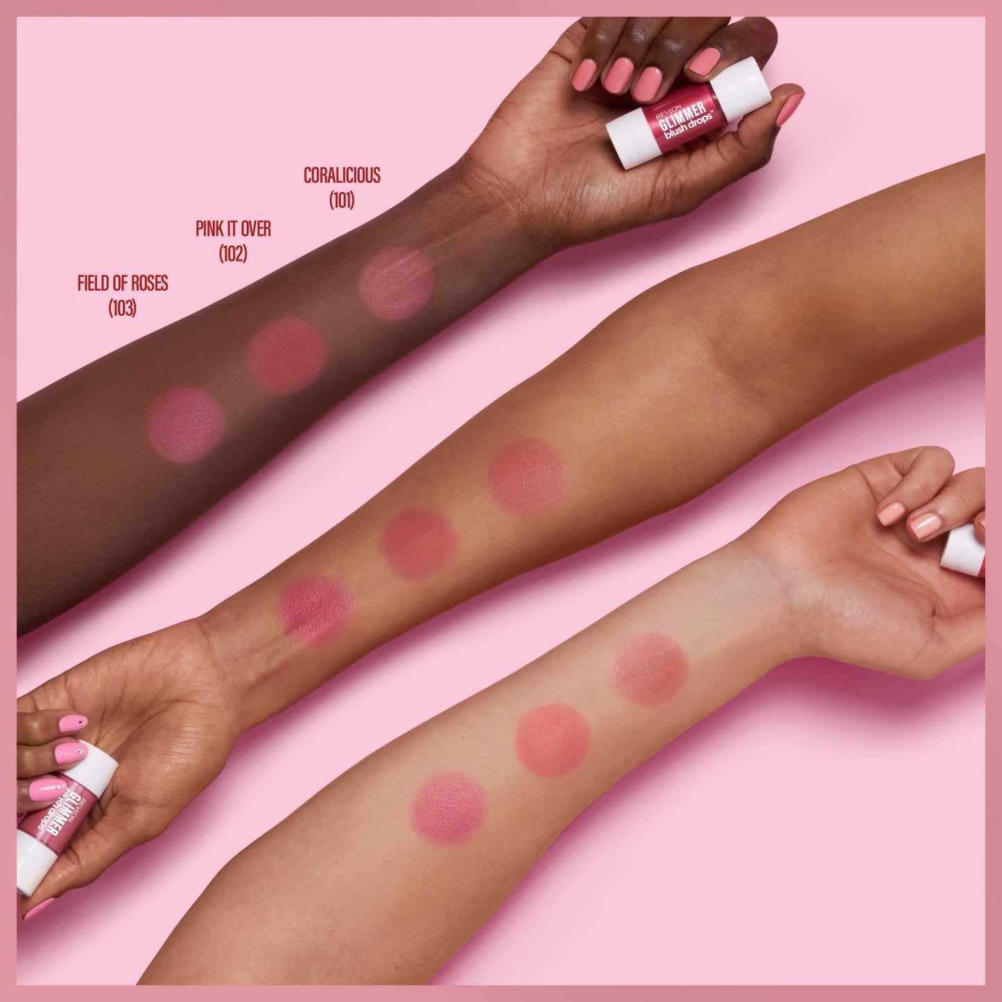 Revlon Glimmer Blush Drops, Liquid Cheek Blush, 102 Pink It Over, 0.32 fl oz
