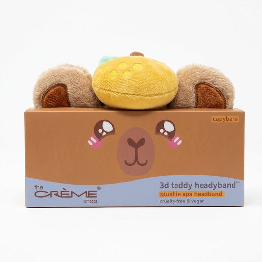 The Crme Shop 3D Teddy Headband for Washing Face, Skincare, Women (Capybara)