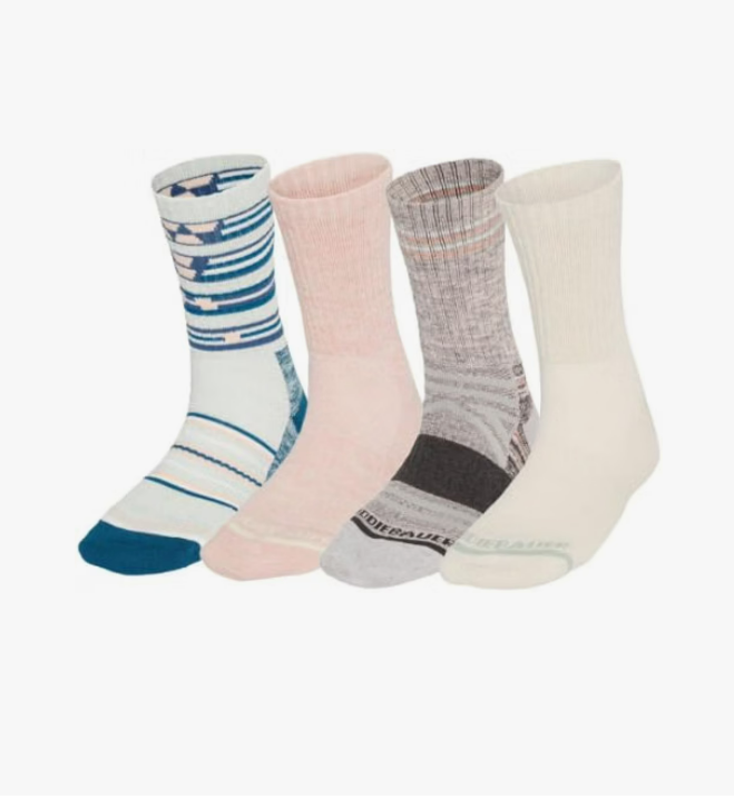 Eddie Bauer Women's 4-Pairs Hiking Sock, One size fits women's shoe sizes 5-10