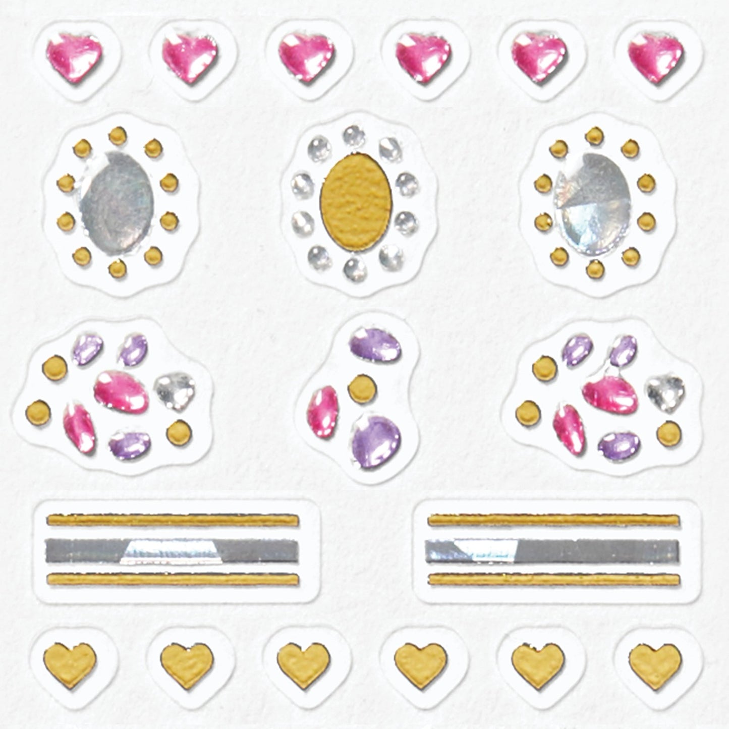 Sally Hansen Salon Effects Nail Accents | Easy to Use, No Commitment, Mix and Match Designs | Nail Art Decals for Polish or Bare Nails | Princess Cut | Heart Shaped and Jewel Designs