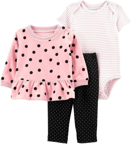 Carter's Baby Girls' Cardigan Sets (Polka Dot/Pink, 9 Months)