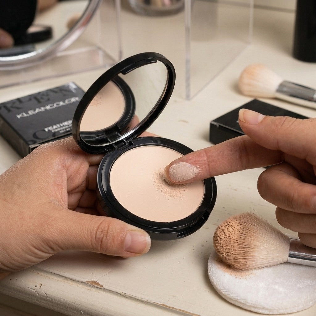 KleanColor FeatherLight Powder Foundation PP2834 Porcelain Matte Full Coverage Makeup