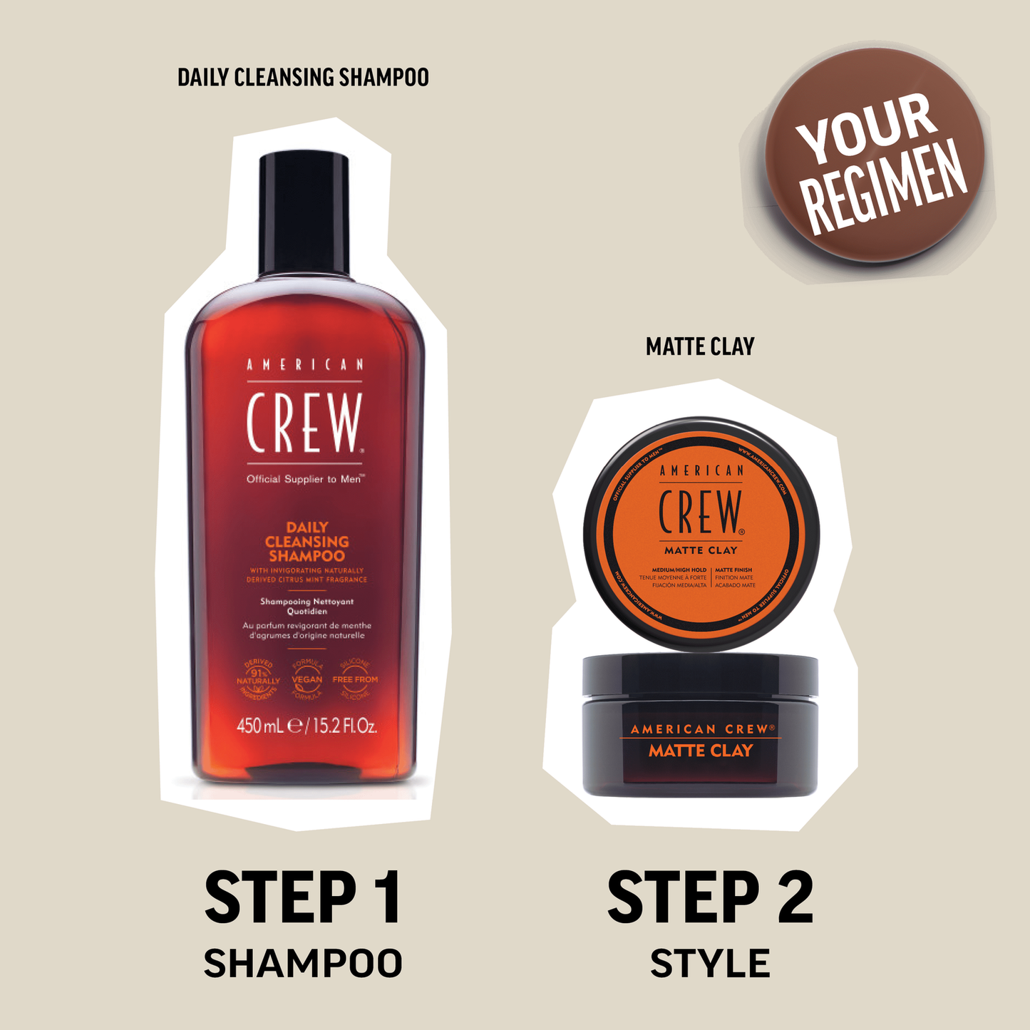 American Crew Men's Hair Matte Clay, Like Hair Gel with Medium/High Hold, 3 oz