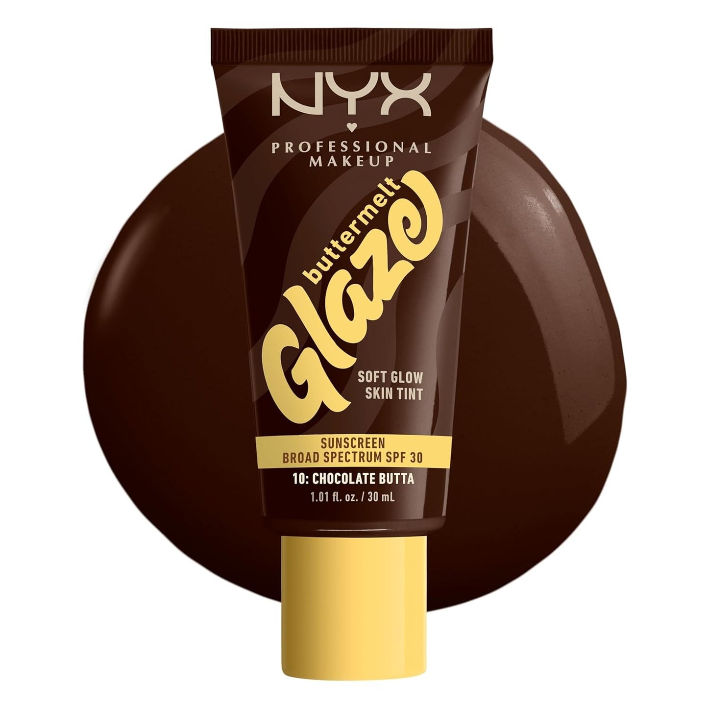 2 Pack NYX Buttermelt Glaze Soft Glow Skin Tint SPF 30 10 Chocolate Butta