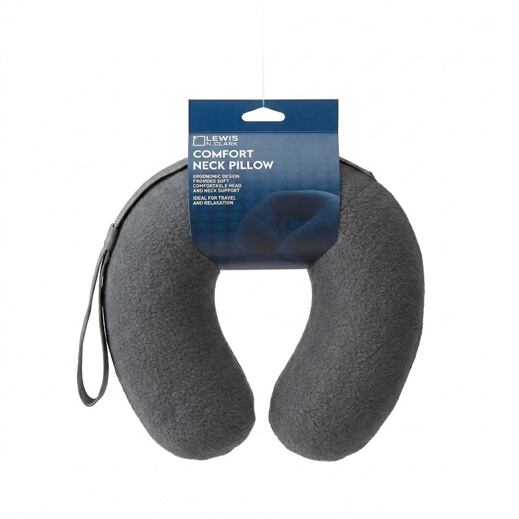 Lewis N. Clark Comfort Neck Travel Pillow, Gray, One Size