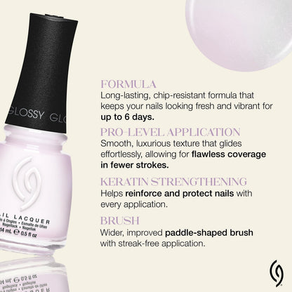 China Glaze CG Nail Lacquer Rainbow Sheer Iridescent Pink Nail Polish Quick Dry Chip Resistant High Gloss Finish for Salon DIY Manicure 0 5 fl oz