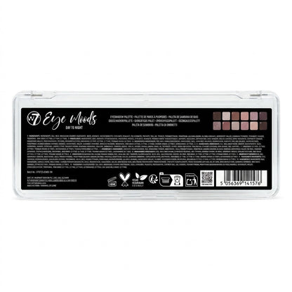 W7 Eye Moods Day To Night Eyeshadow Palette 12 Shades Matte Shimmer Vegan 7.2g
