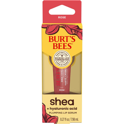 Burt's Bees Shea + Hyaluronic Acid Rose Plumping Lip Serum, Natural Origin Lip