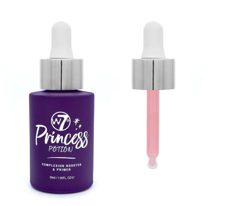 W7 Princess Potion Face Primer Drops Purple Makeup Base Priming Formula For Flawless Bright Skin Vegan Makeup, 30 ml.