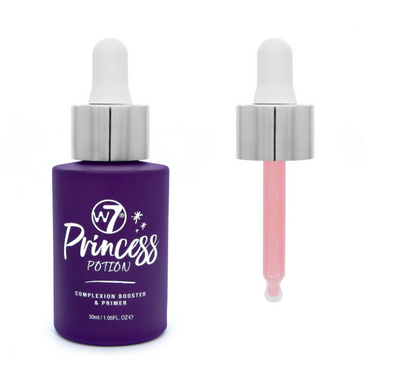 W7 Princess Potion Face Primer Drops Purple Makeup Base Priming Formula For Flawless Bright Skin Vegan Makeup, 30 ml.