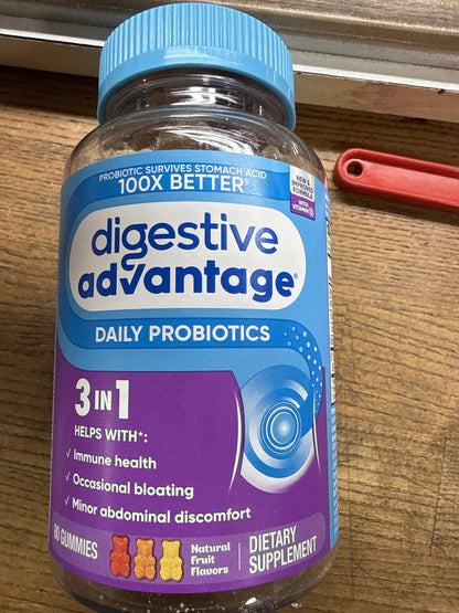 Digestive Advantage Daily Probiotics For Women And Men, Gut Health, 80 Gummies